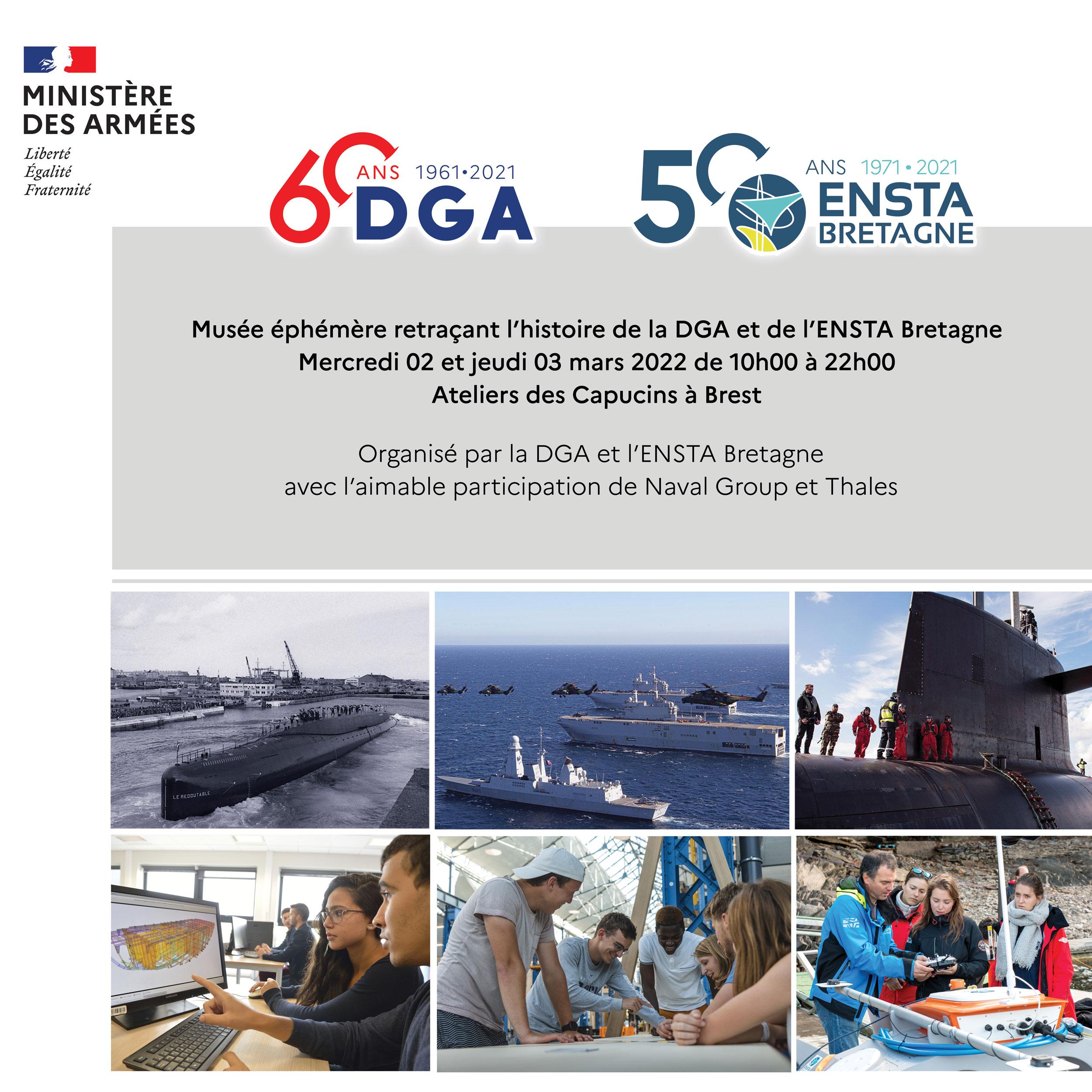 Musée éphémère retraçant l'histoire de la DGA et de l'ENSTA Bretagne