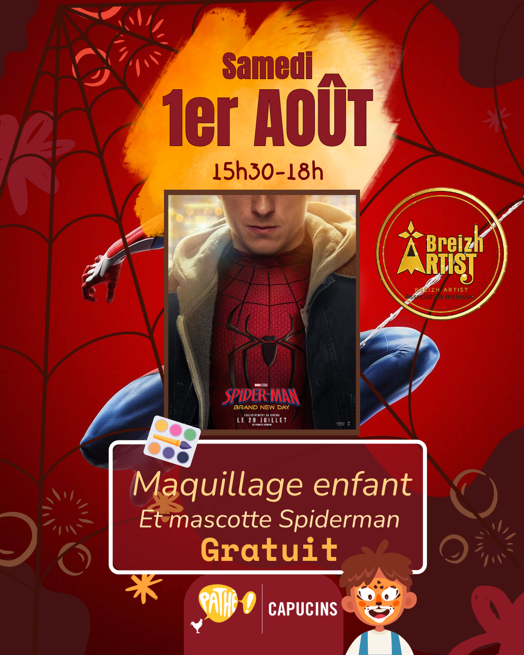 Maquillage Enfant et mascotte Spiderman