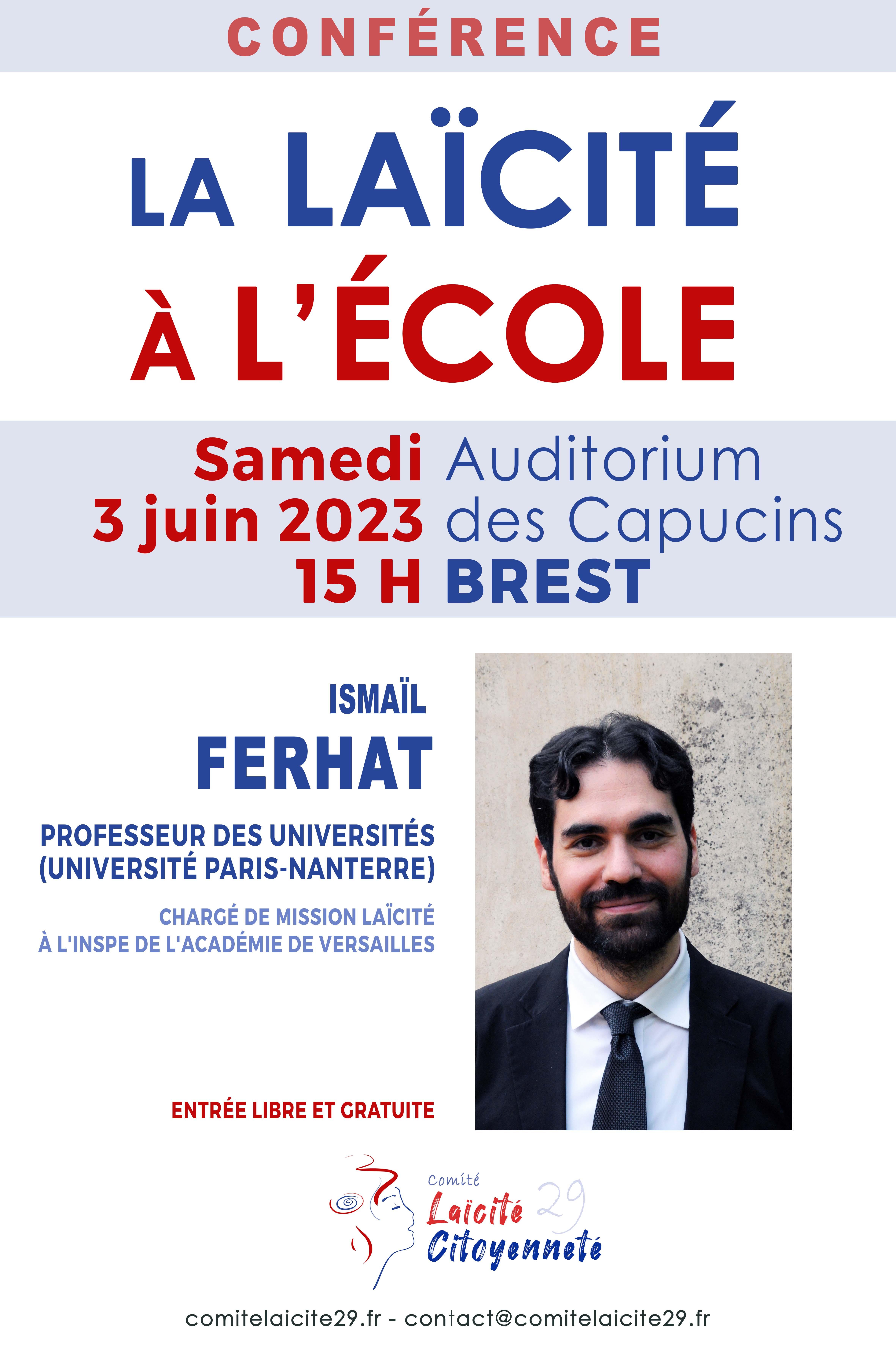 Conférence : La Laïcité à l’école