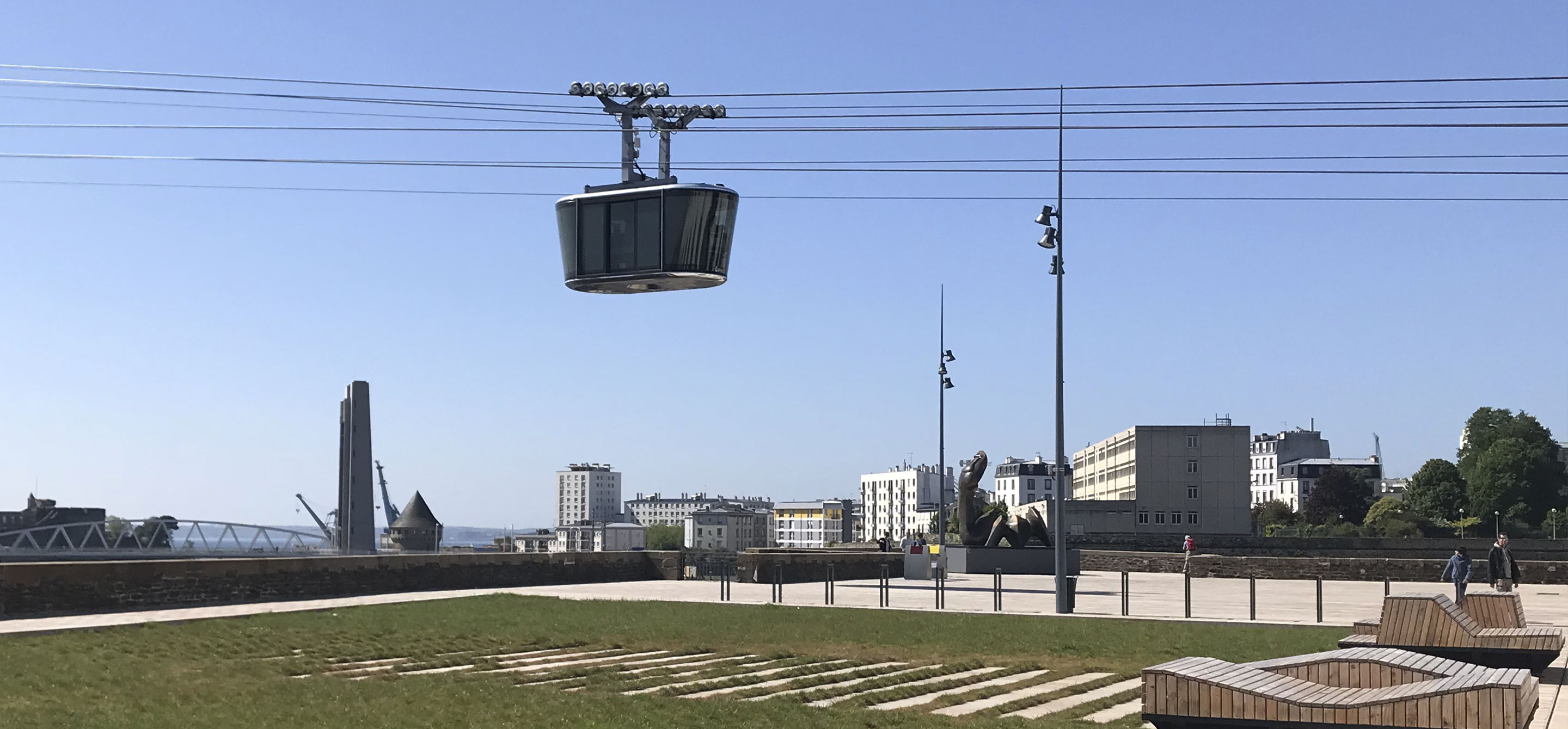 Arrivée sur téléphérique aux ateliers