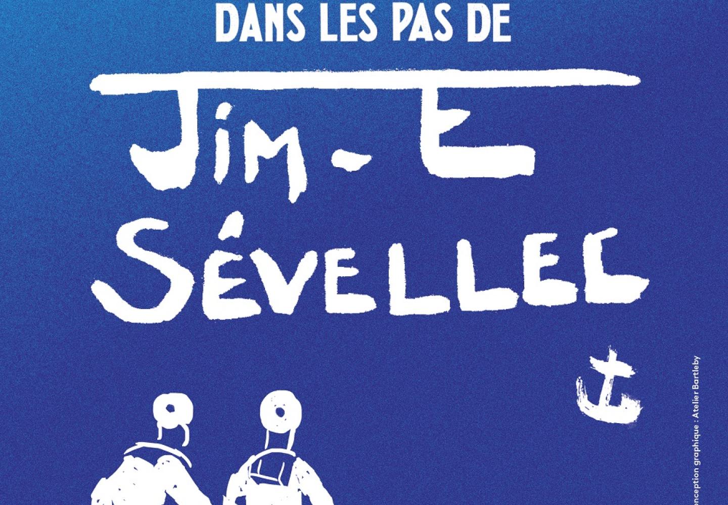 affiche officelle de l'exposition, représentant 2 marins sur un fond bleu