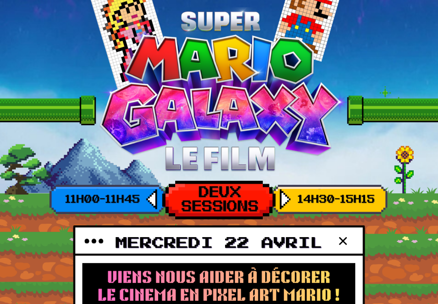 ✨ ATELIER PIXEL ART MURAL – SPÉCIAL MARIO ✨